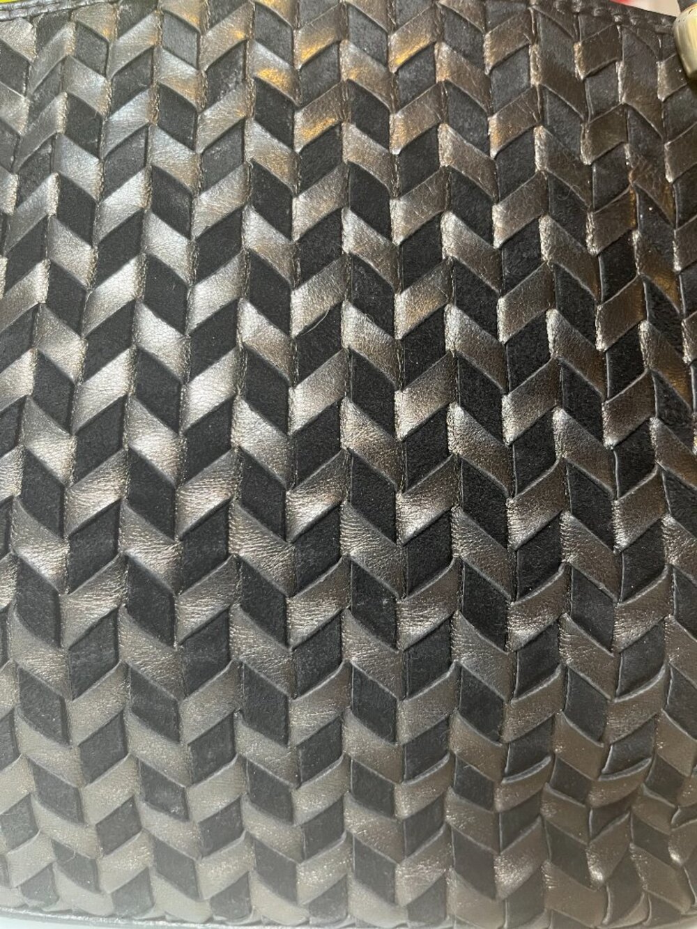 Vintage Bally Black Woven Suede & Leather Tote Bag - Picture 5 of 16